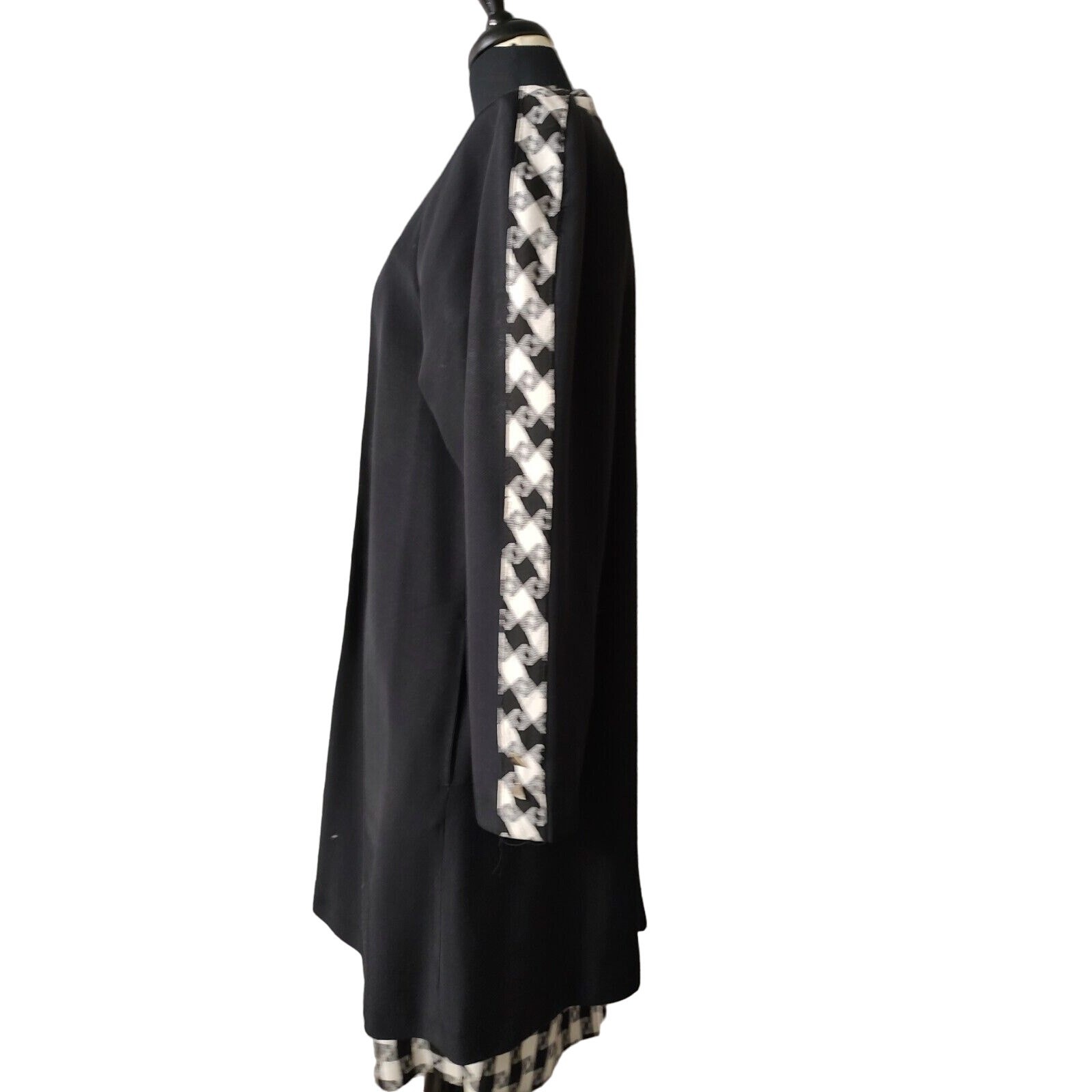 DAWN JOY Fashion Vintage Women’s 2 piece Suit Dress & Duster Black check Size 1