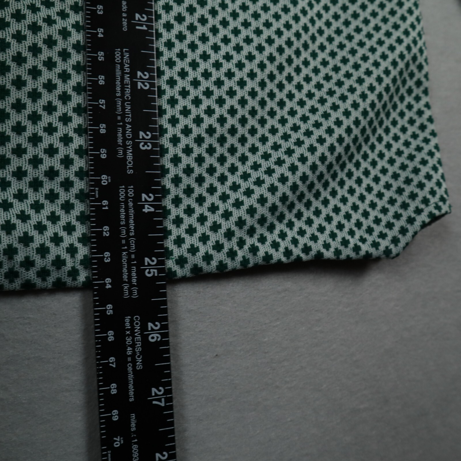 Vtg 70s MLM Mayer Lang Marquis Retro Green Geometric Button Shirt Womens Medium*