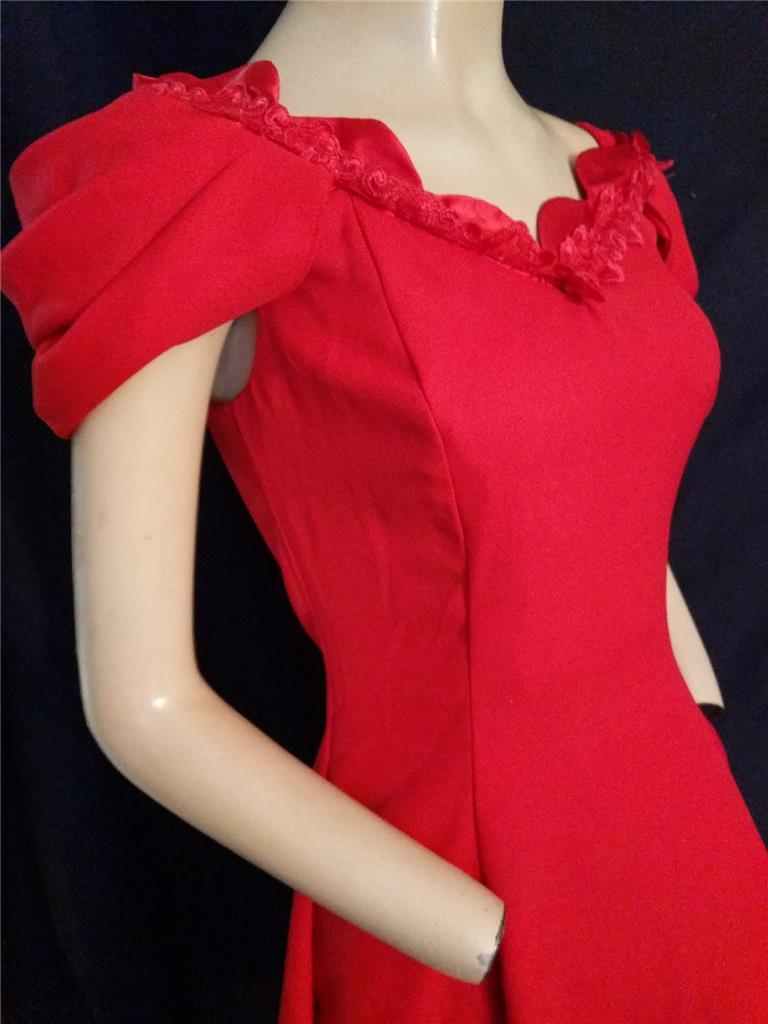 1980’s VINTAGE RED SHORT FIT & FLARE PARTY, PROM L.A.GLO DRESS-32″ BUST