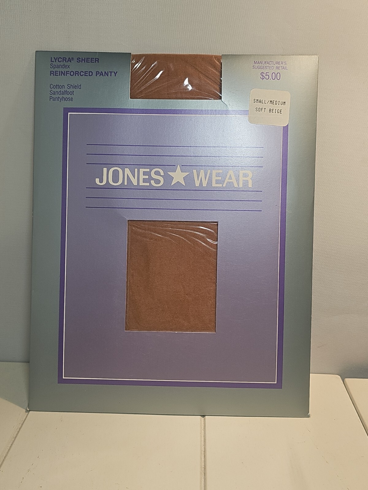 Jones wear pantyhose small medium reinforced panty Sandlefoot Soft Beige Vintage