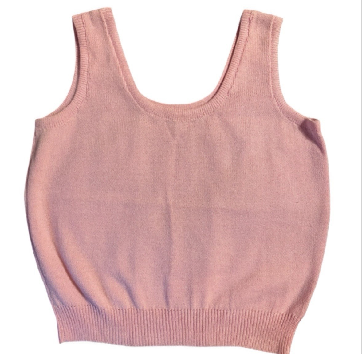 Vintage St. John Pink Santana Knit Tank Size Medium ( Skirt Sold Separately )