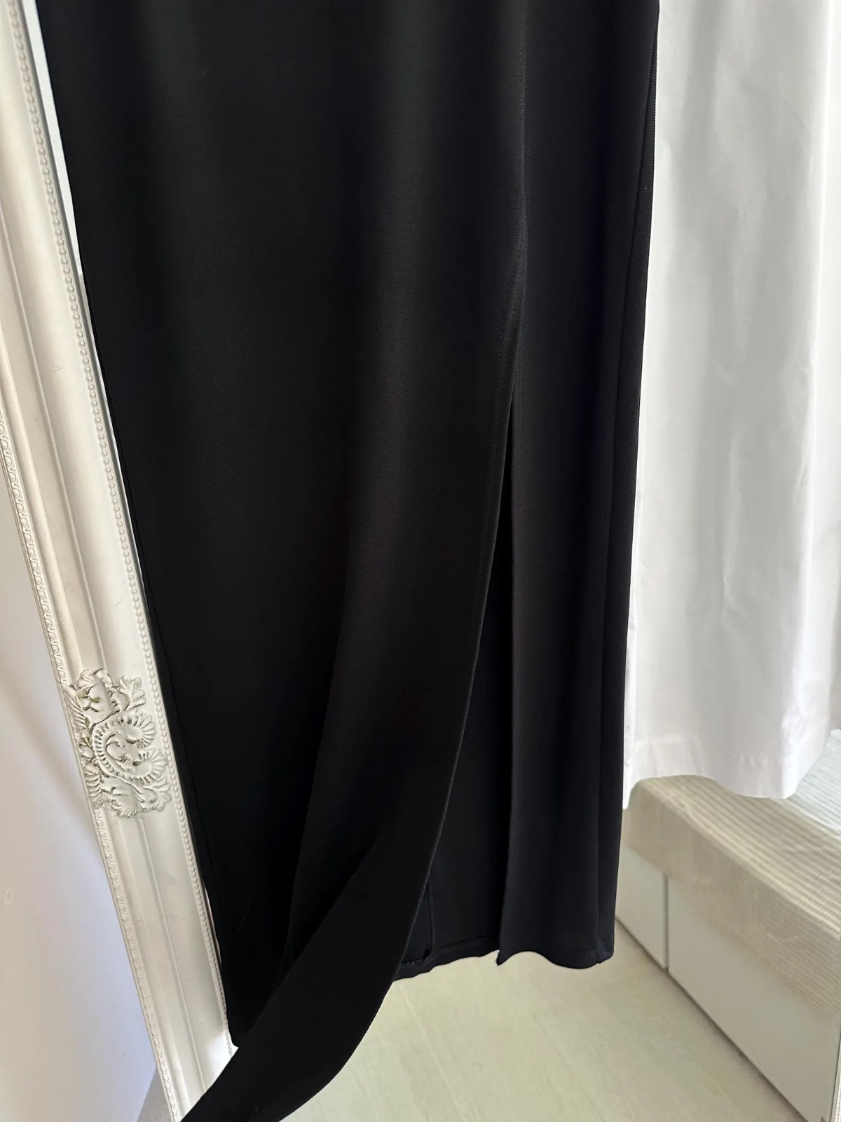 Vintage 90, 2000s, black maxi skirt with slit by Karen Millen