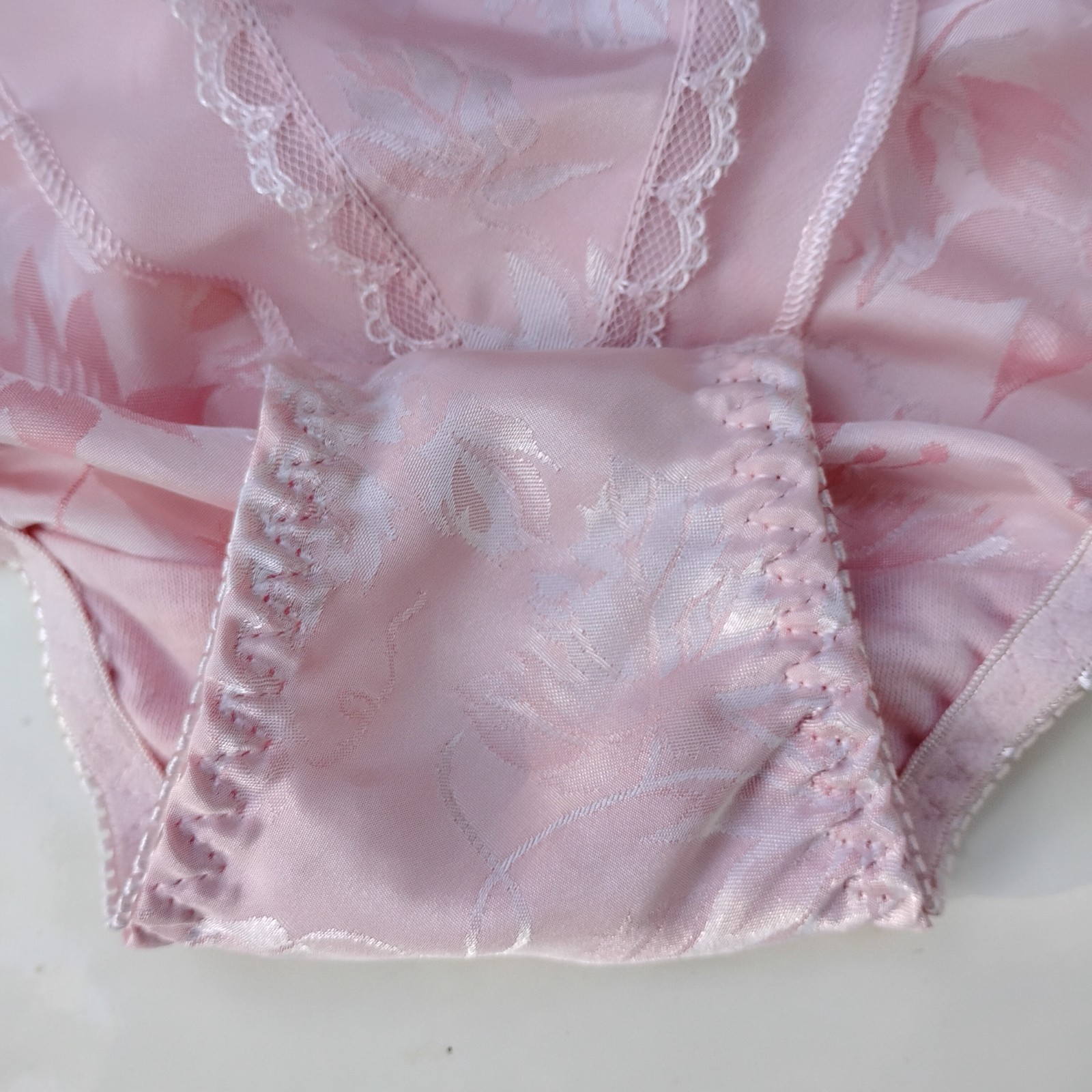 Vtg M/6 René Rofé Embossed Satin Chiffon Lace Flutter Bikini Panties NWT