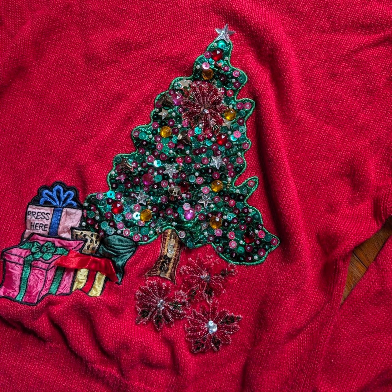 Vintage 80s Christmas sweater size L (14-16) ugly sweater