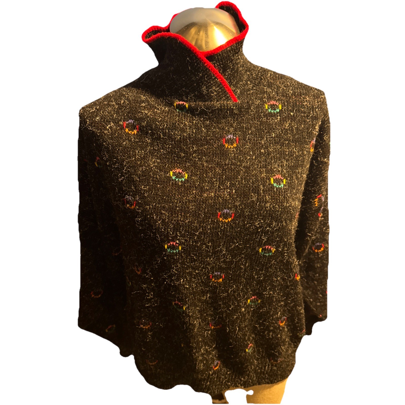 Fortune Knits Inc Made In USA Womens Vintage Sweater Multi Color Size M/L