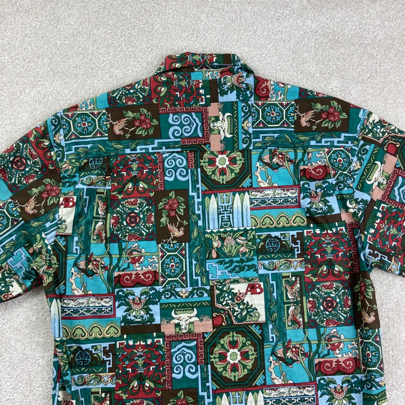 Vtg Reyn Spooner Shirt Womens S Patchwork A&B 125th Anniversary Cotton Loop