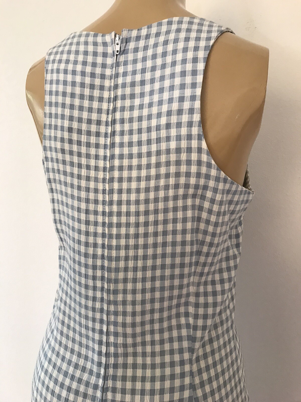 Vintage 90s BLONDIE AND ME Summer Dress Size 5 Blue Gingham Pattern w/Daisies