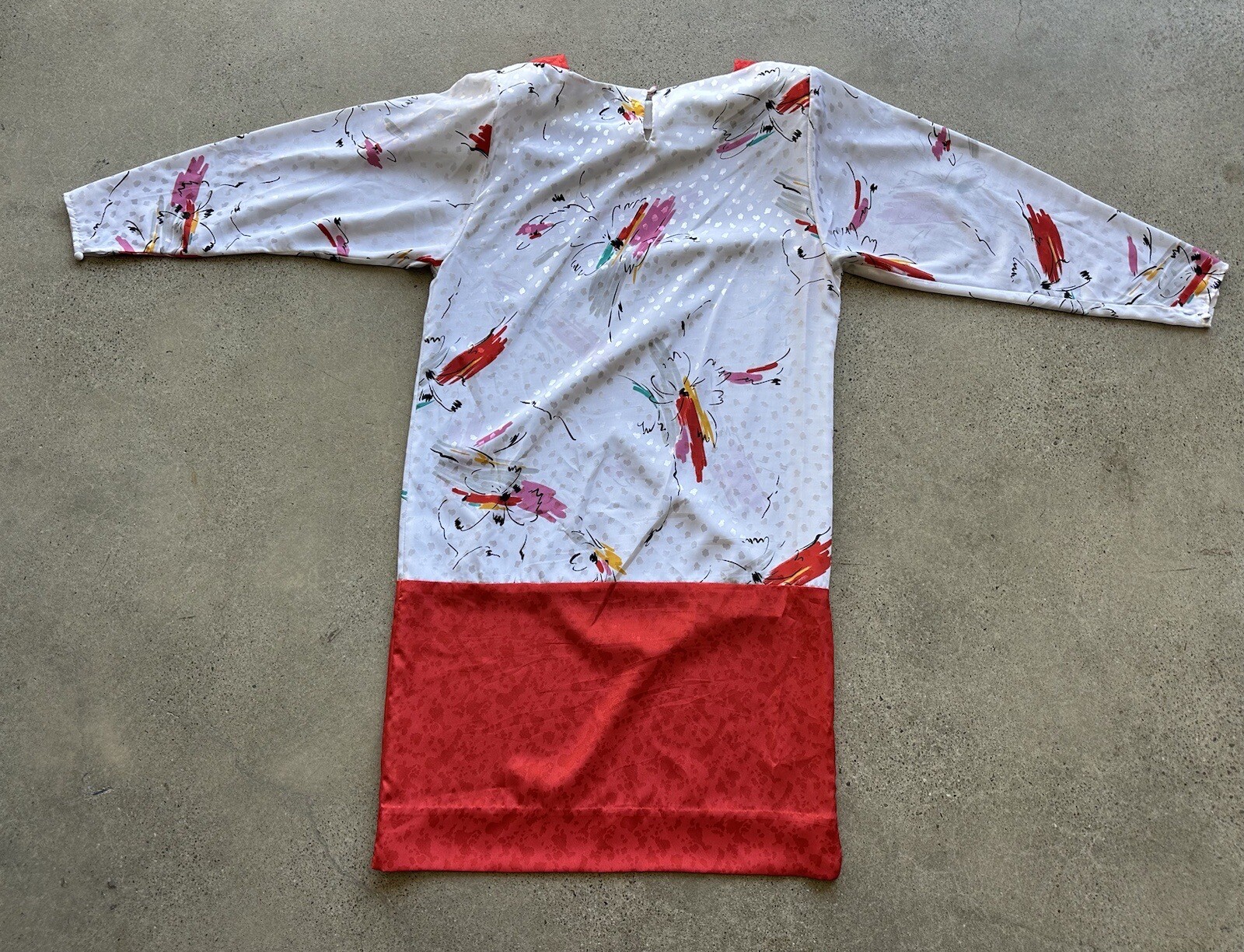 Vintage L Rothschild San Francisco Polyester Abstract Shiny Floral Dress Size 10