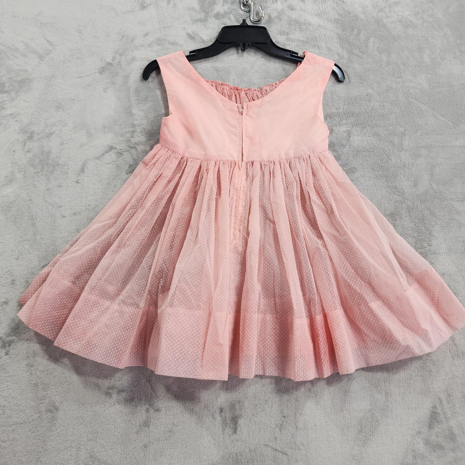 Vintage Lingerie Set Women XS Pink Swiss Dot Babydoll Nightie Bow Ruffle Bloomer