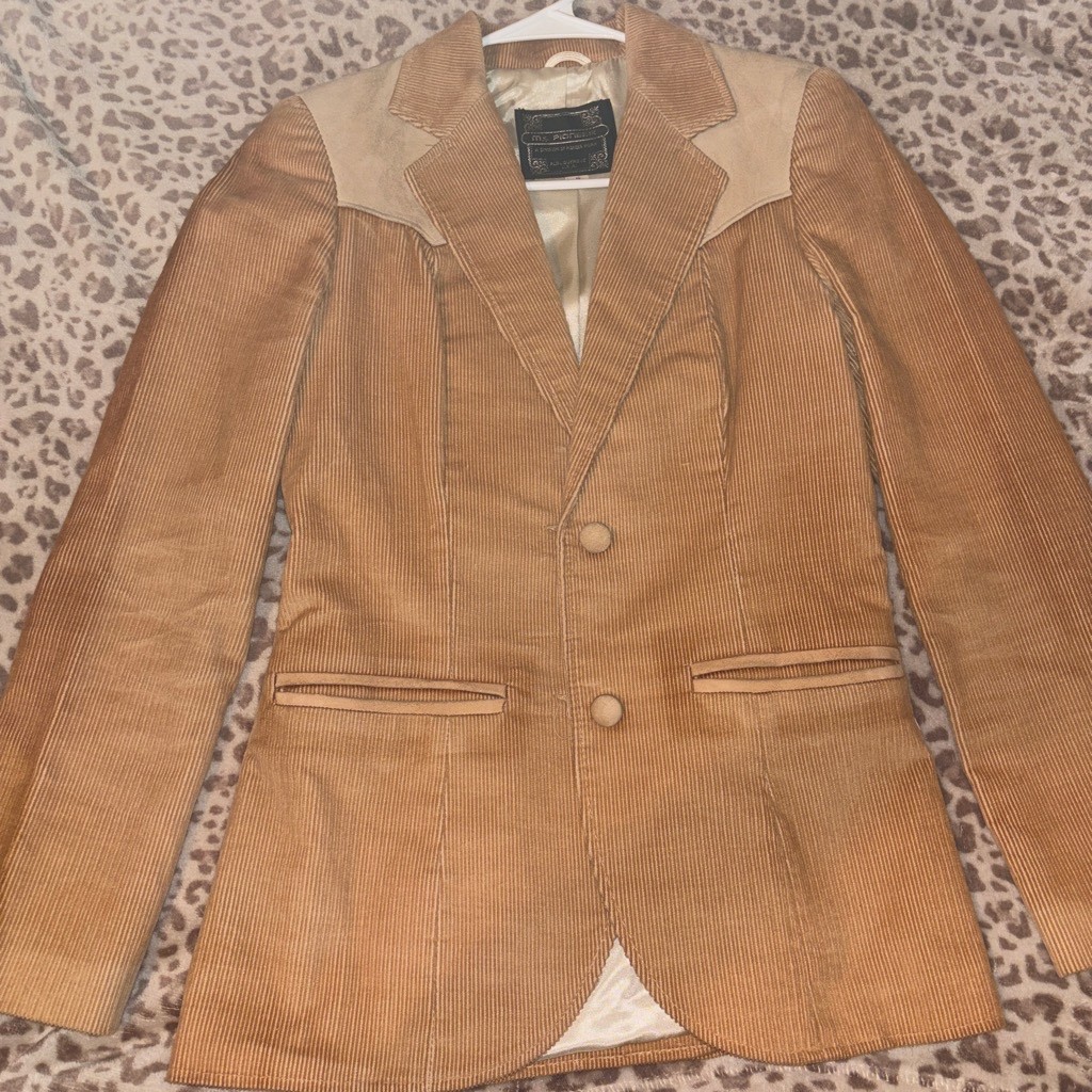 vintage ms pioneer suede and corduroy blazer