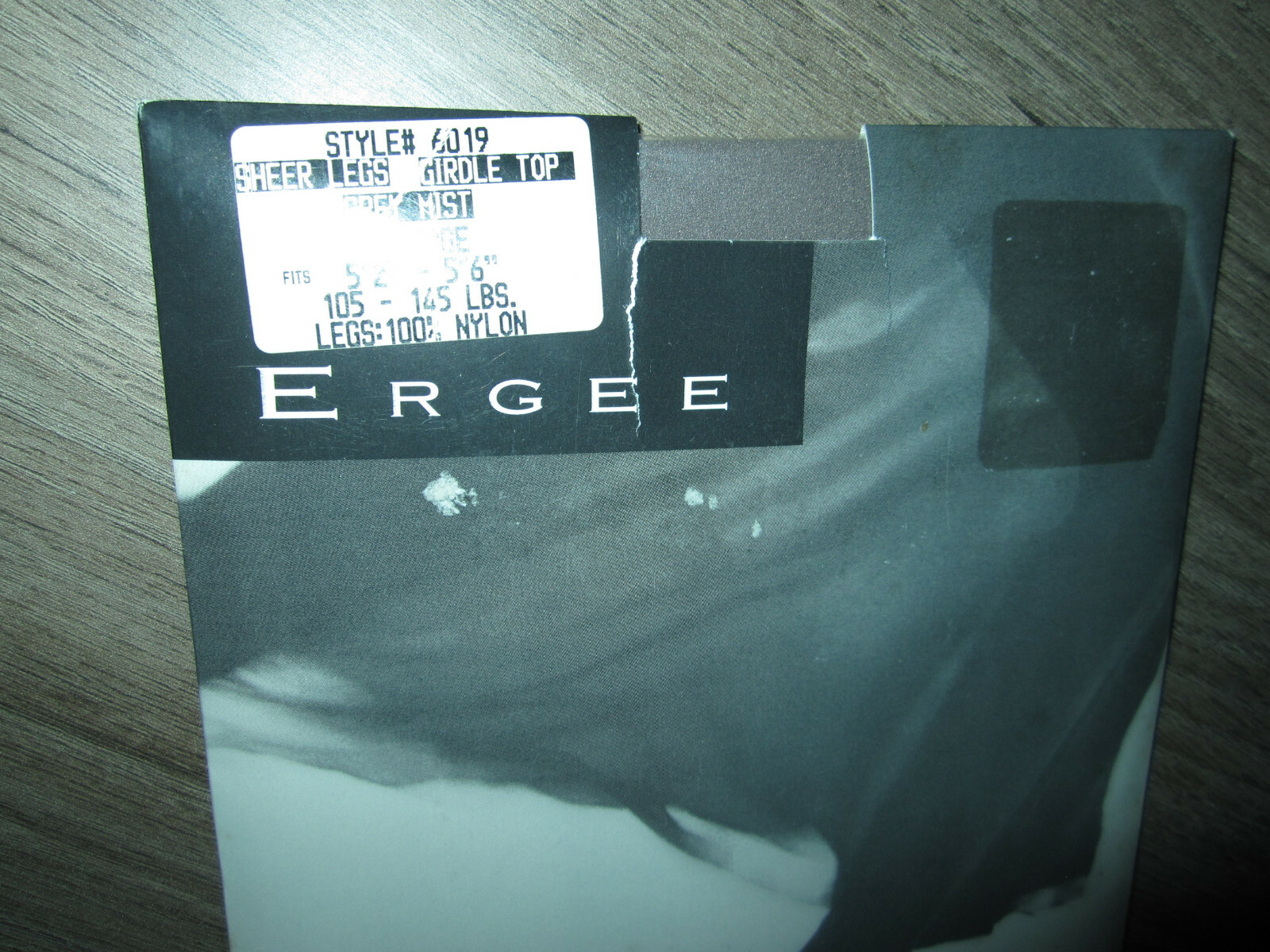 Vtg Ergee Austria Sheer Legs Girdle Top Grey Mist pantyhose nylons, style #6019