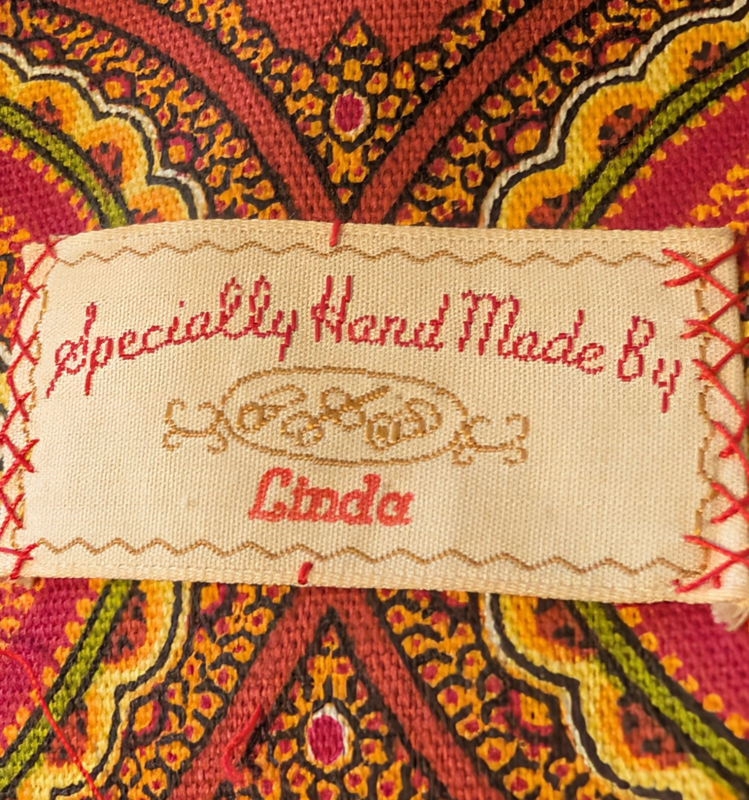Vintage 1970s With Original Label „Handmade By Linda” Pinafore Long Dress