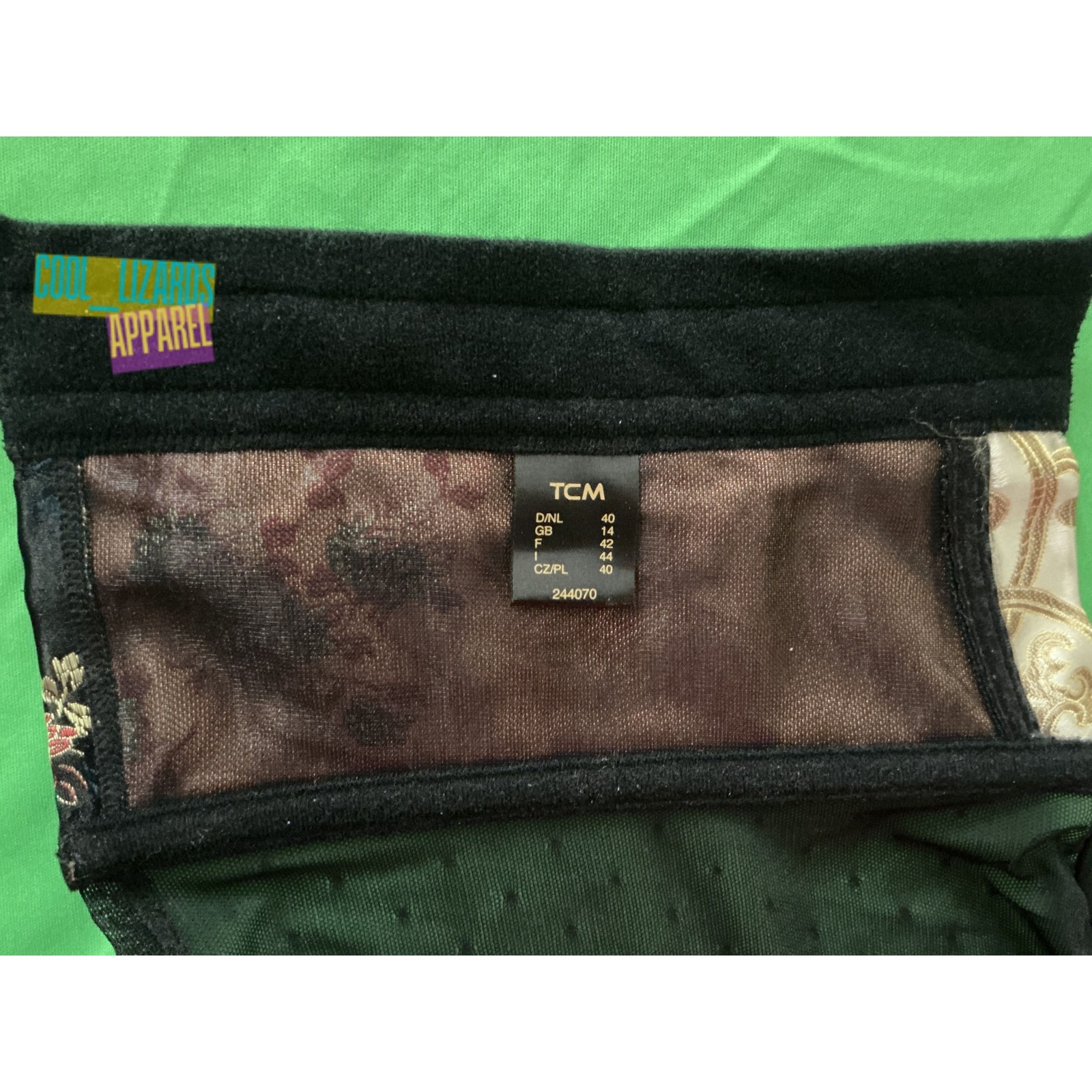 CORSET black size 40 floral brocade satin bow vintage bustier corset Asia