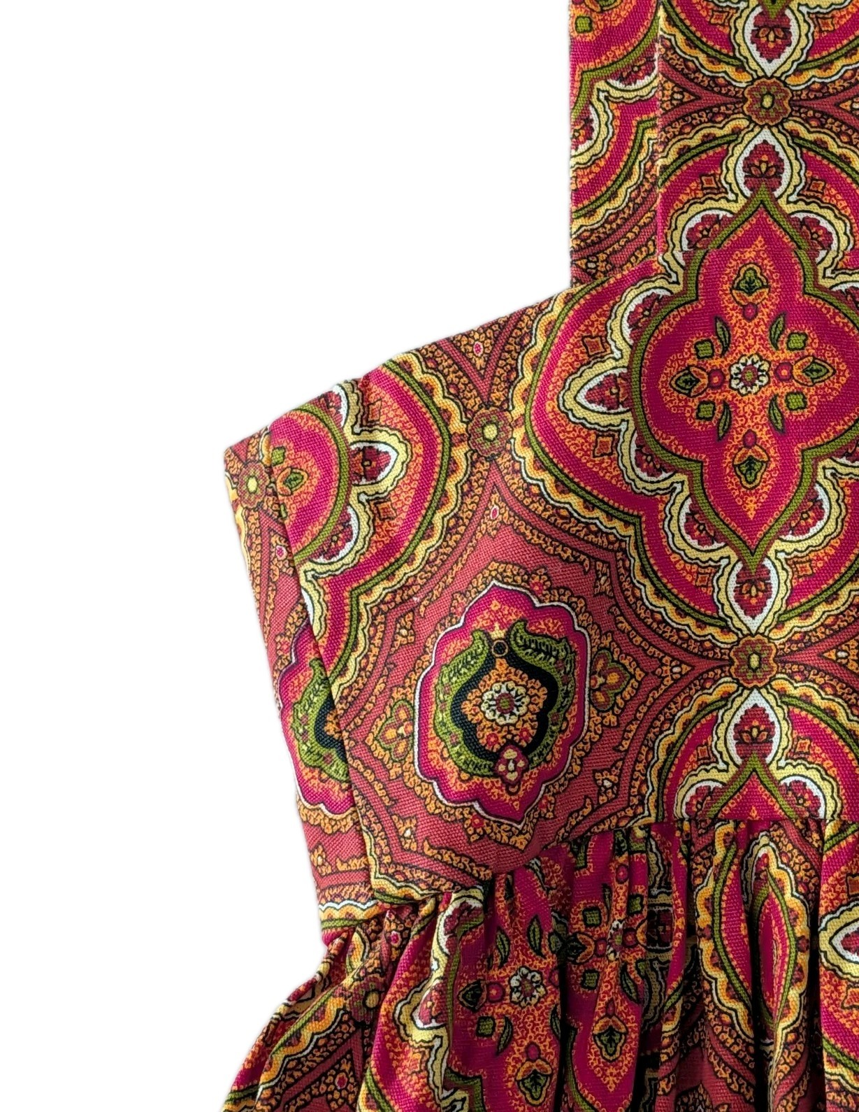 Vintage 1970s With Original Label „Handmade By Linda” Pinafore Long Dress