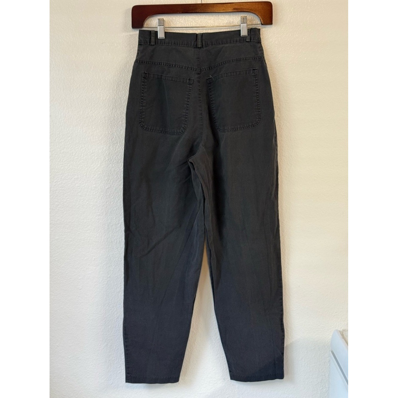 VTG Que Pasa Pleated Casual Pants With Pockets Faded Black Size 9 80s Fashion