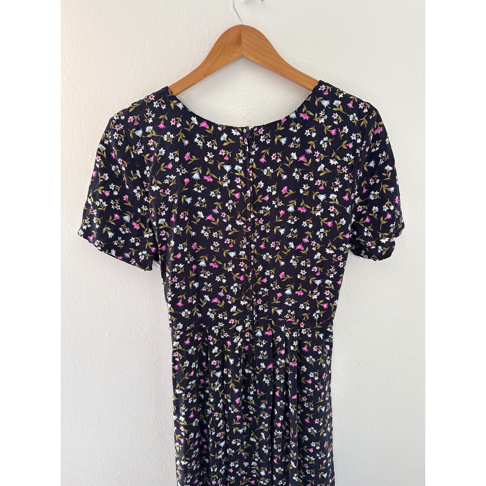 VTG Erika Studio Floral Romantic Midi Dress Sm Sweetheart Neckline Cottagecore