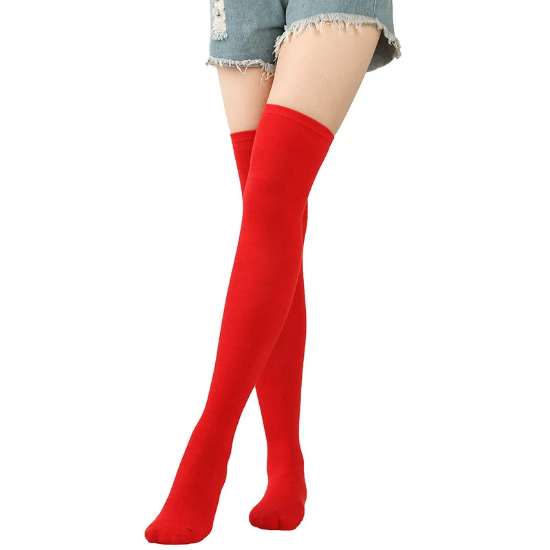 Over-knee Socks for Women New Christmas Stockings Red Green Yellow Stockings