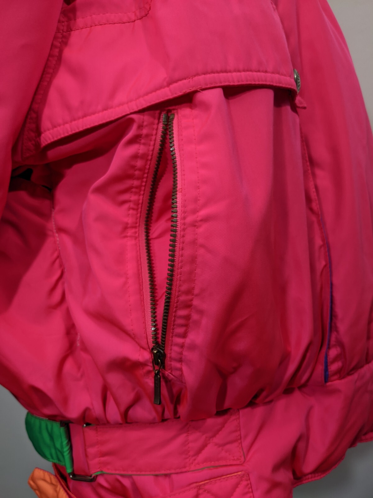 Vintage Coltech Women’s Ski/Snowboard Coat Neon Pink Multicolor 80’s 90’s sz 12