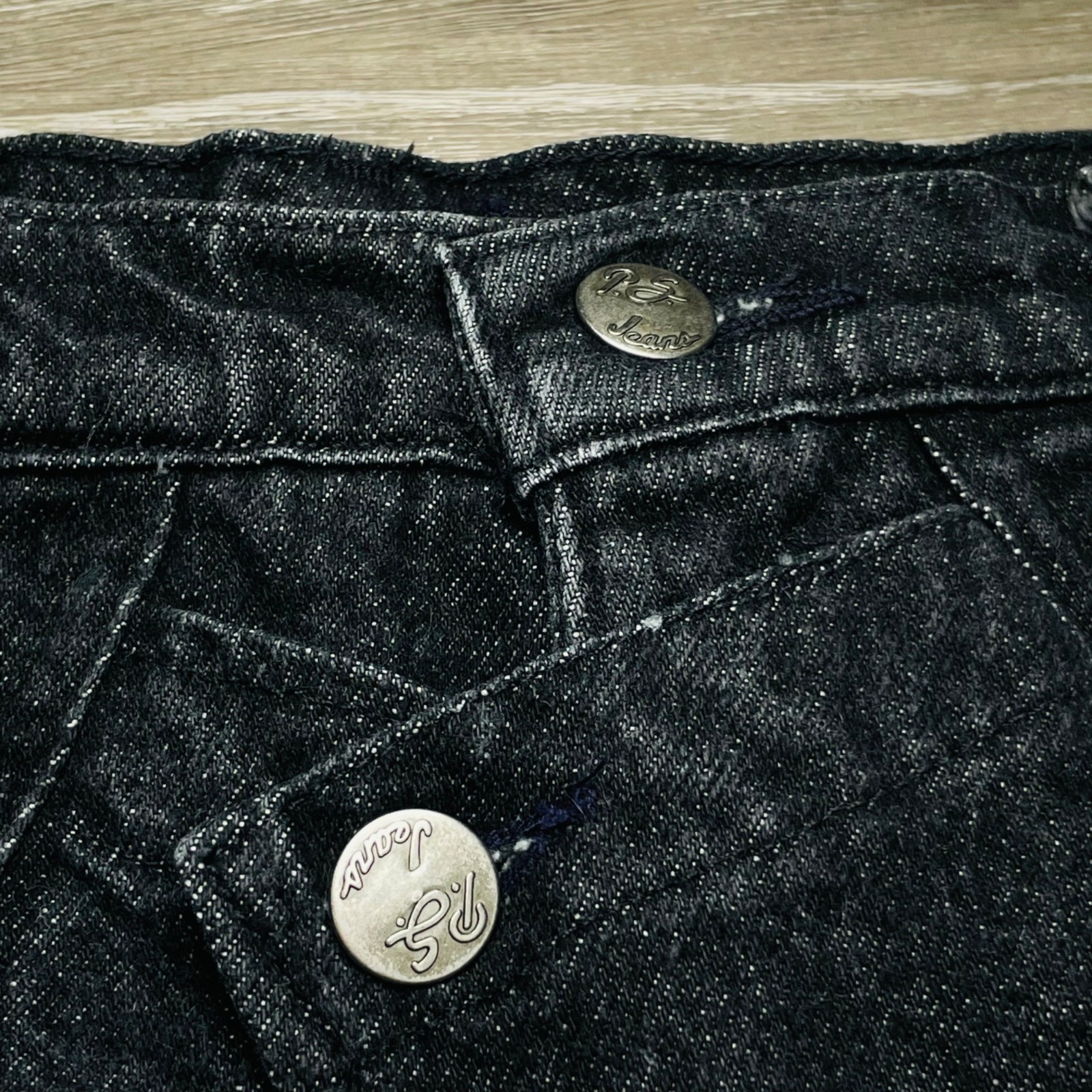 Vintage Panhandle Slim 80s Womens Western Rodeo Chaps Black Denim Jeans 7/8 26″