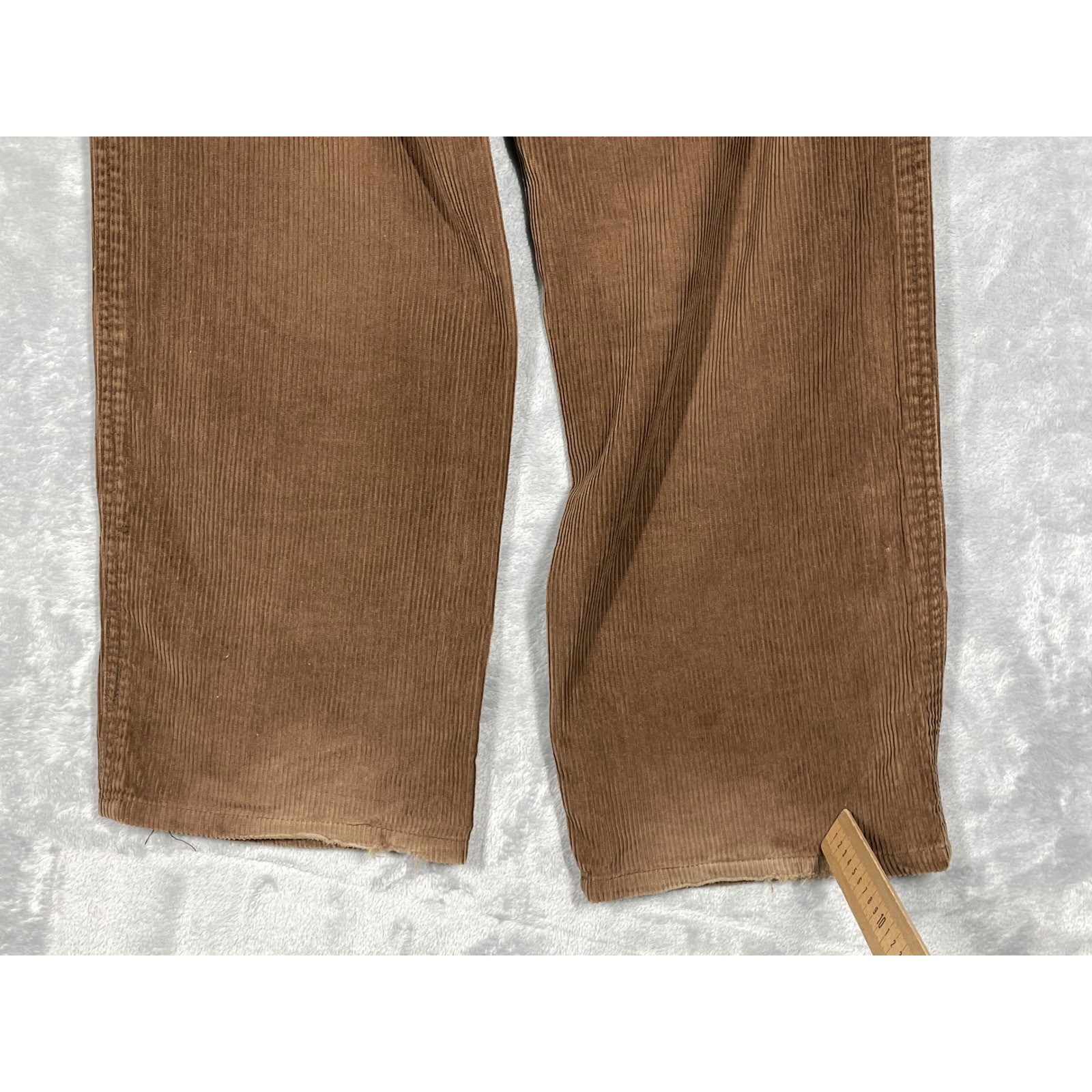 Vintage Joujou Brown Wide Wale Corduroy Button Fly Straight Leg Pants 3/4 52-274