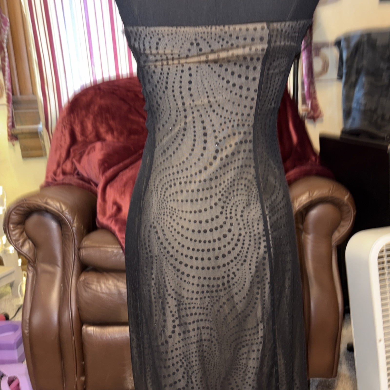 Y2K Boho Whimsy Goth Rave Black asymmetrical Blingy Strapless Dress Made In USA