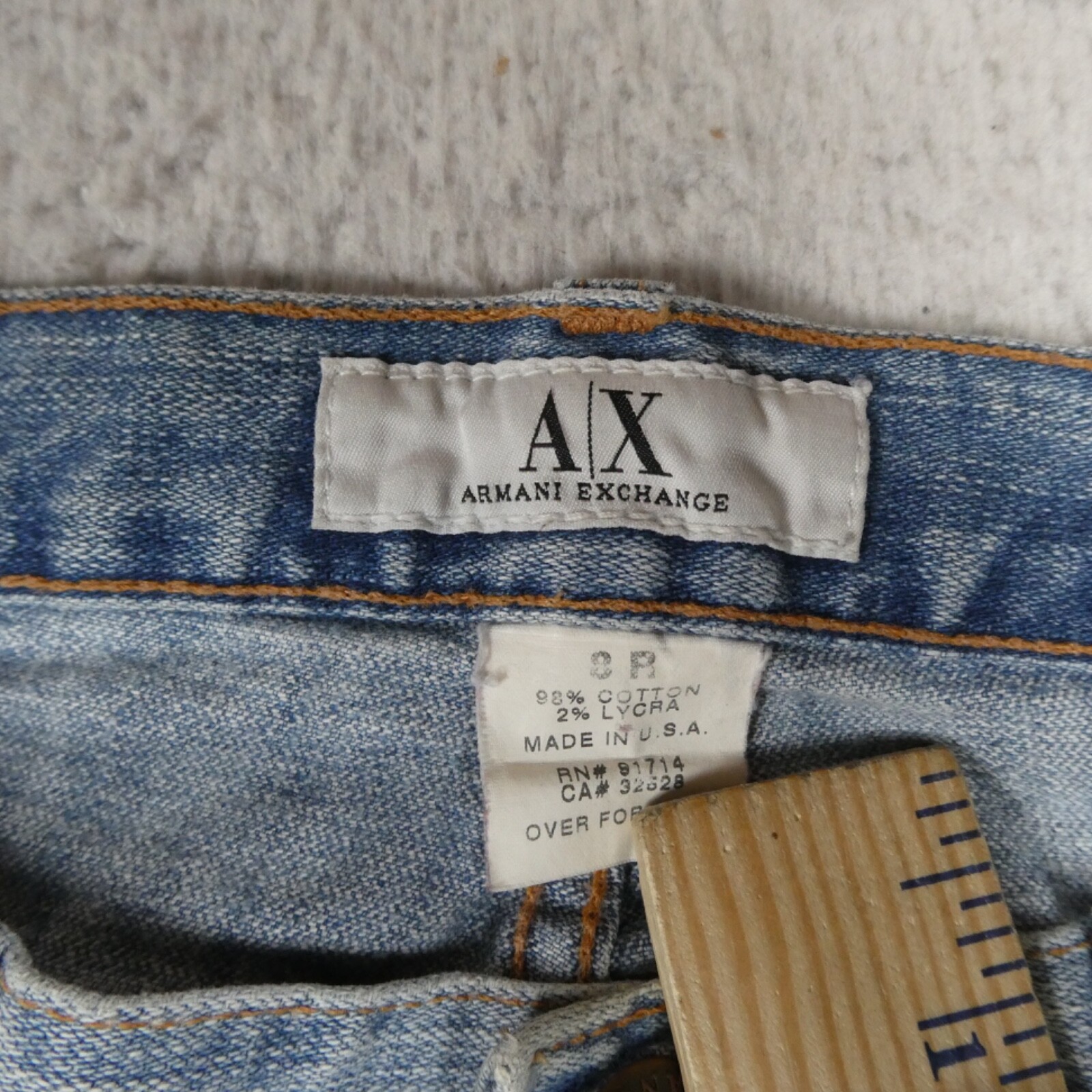 Vintage Armani Exchange Jeans Women Size 8R Light Blue Denim Wash Made in USA