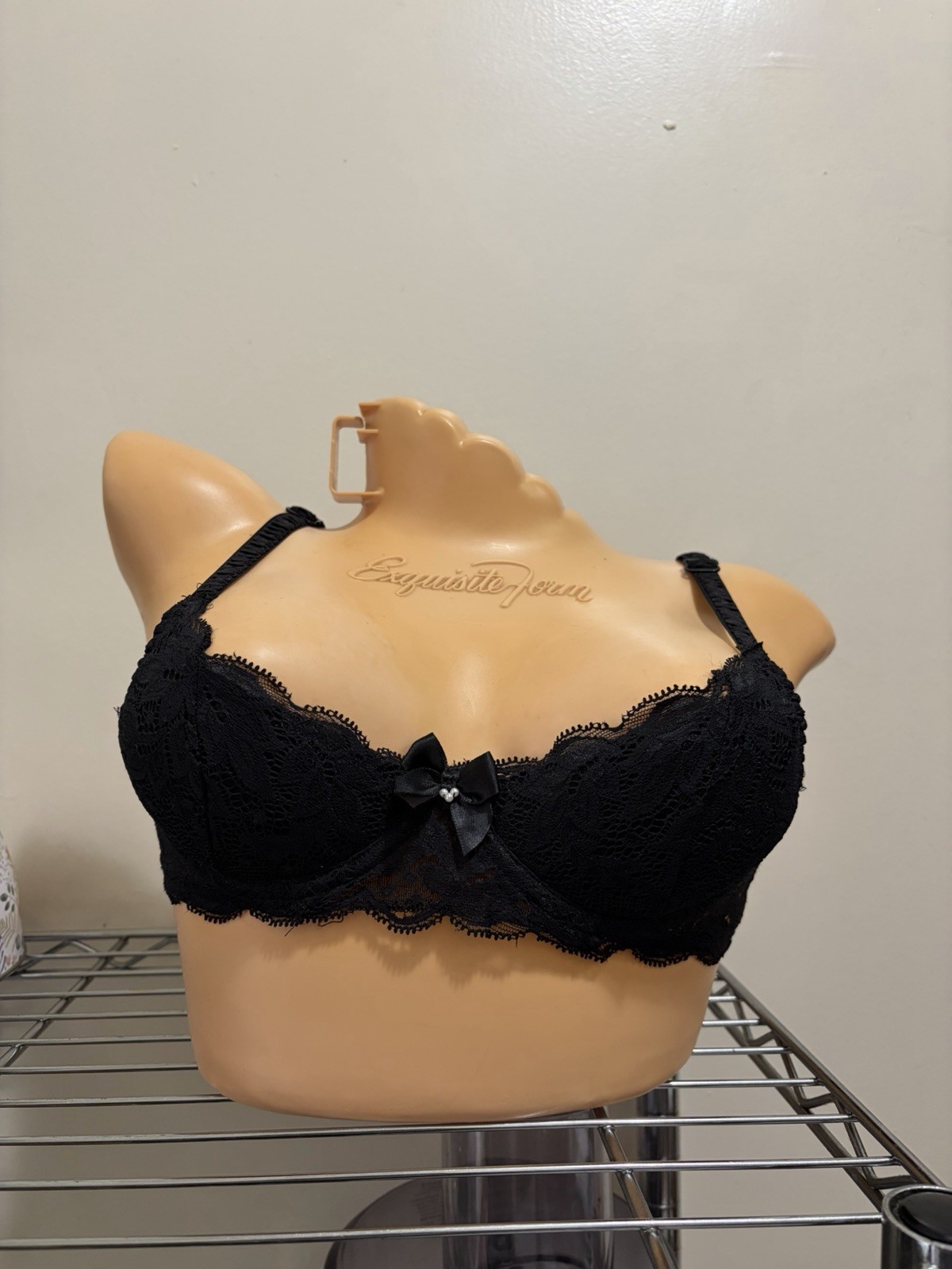 Vintage 70/80s Jezebel Black Lace Padded Bra SZ.32A Burlesque Coquette