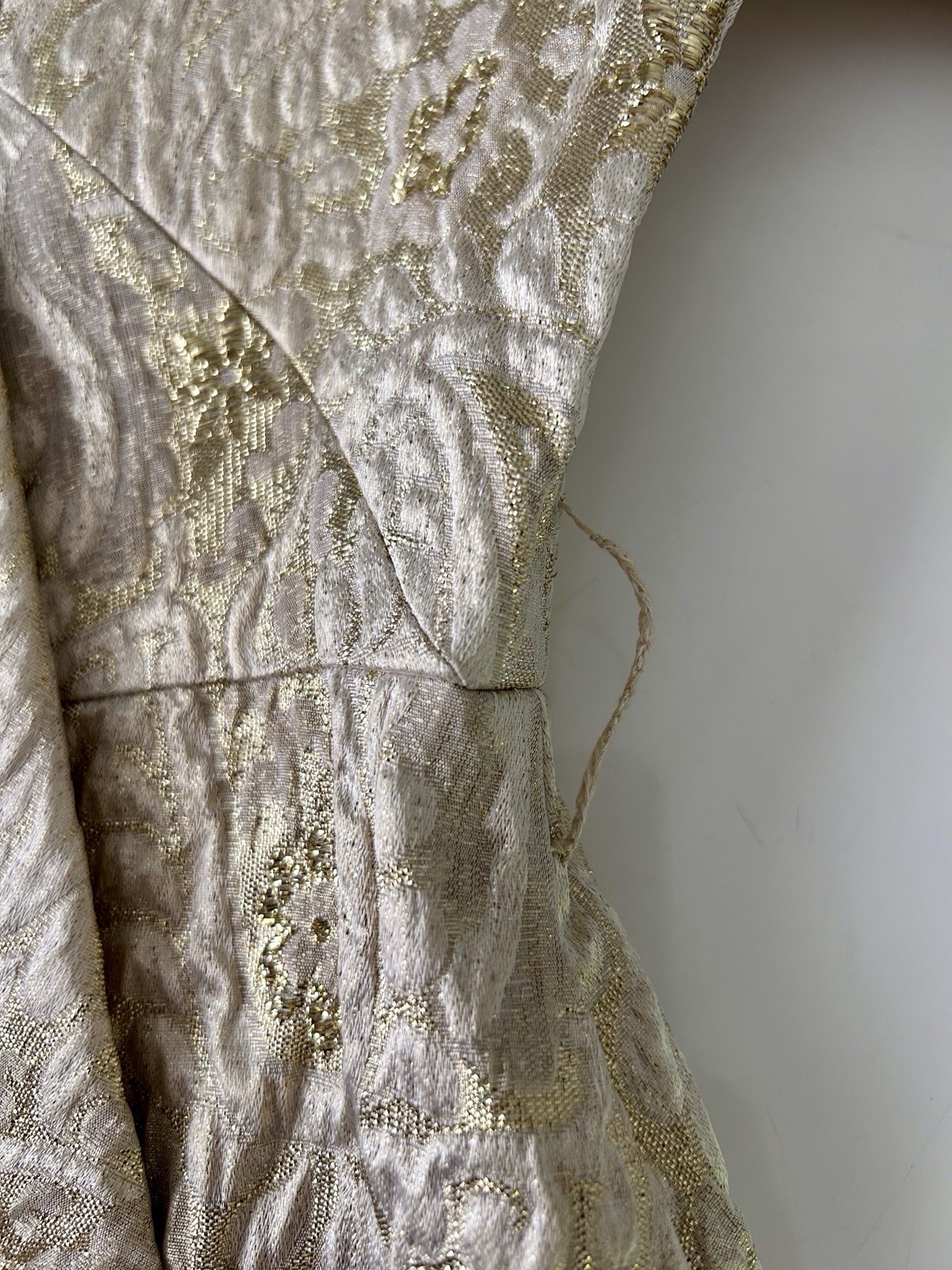 Vintage Suzy Perette Coat-Dress Gold Brocade Glam Cocktail Party Mid Century