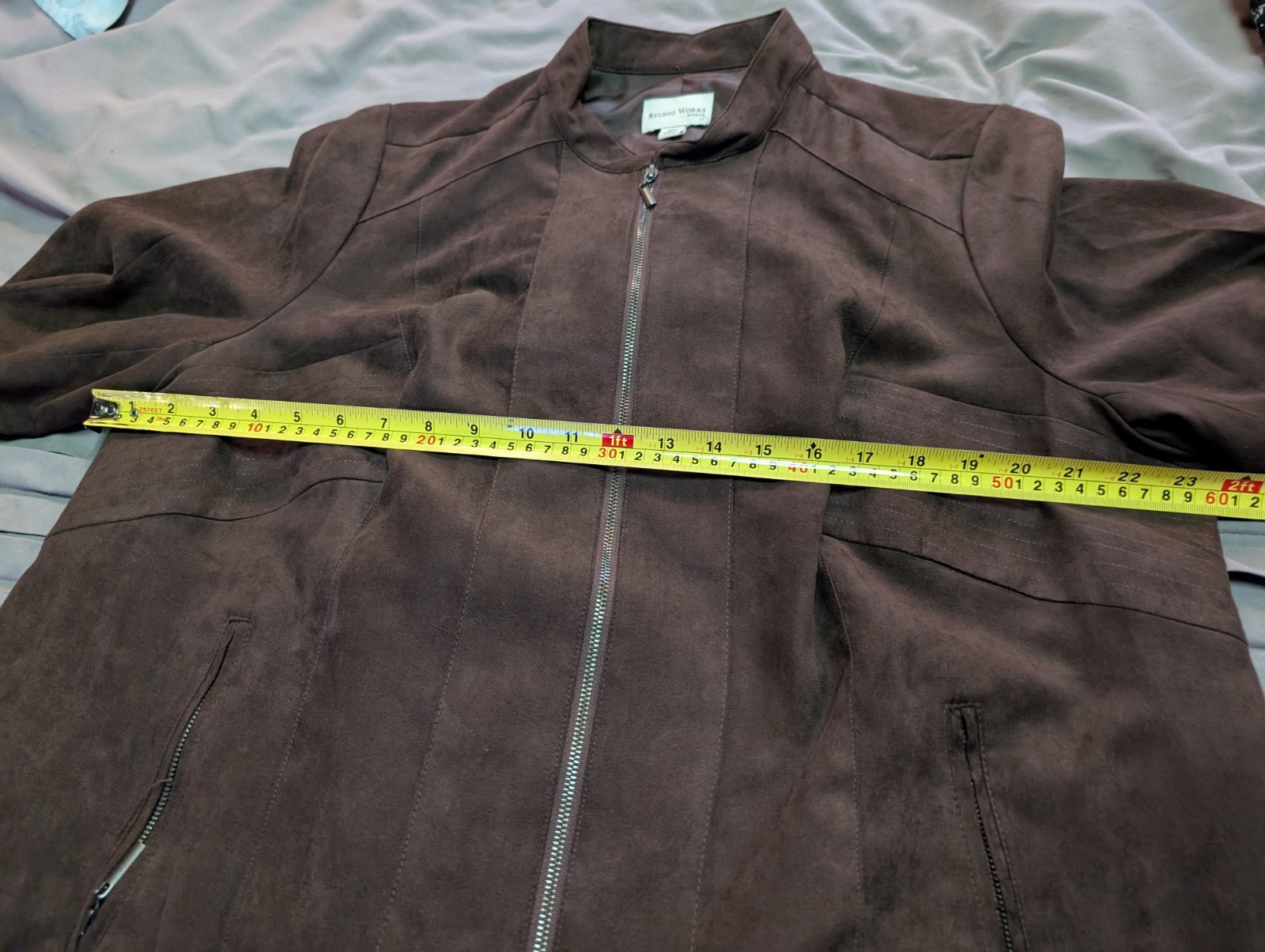 Studio Works Women’s Brown faux Suede Jacket Size 18W