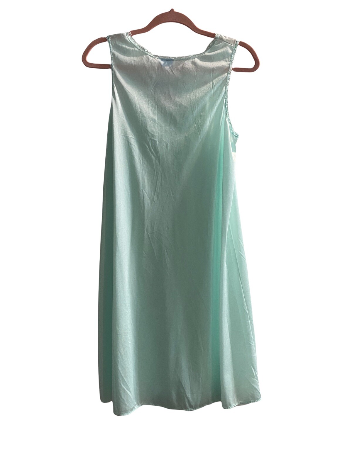 Vintage Nightgown Lorraine Baby Blue 100% Antron Nylon Gown Slip Small K36