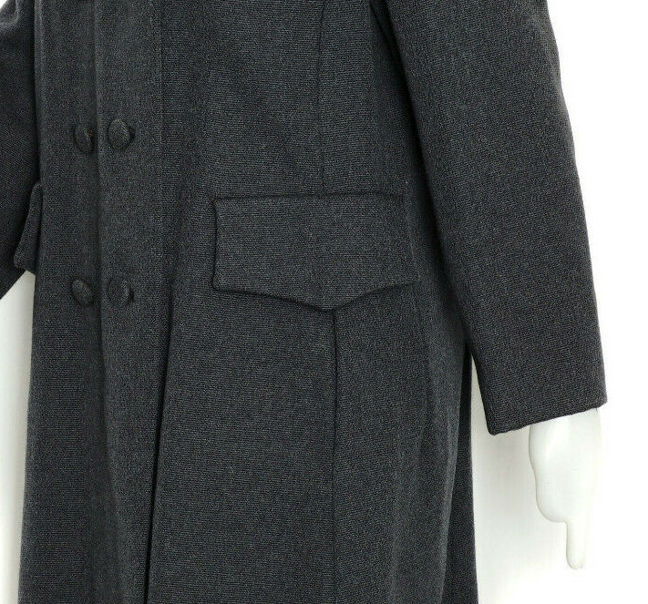 Gray Wool Twill Coat w Mink Collar Vintage 50s Furchgotts Hand Tailored Fits 8