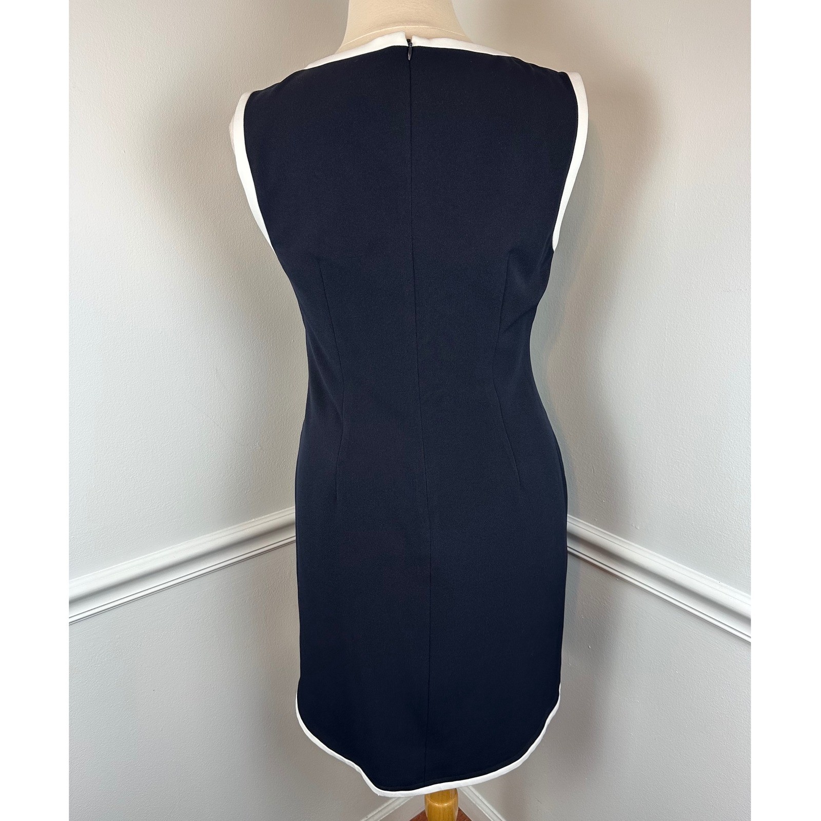 PRESTON & YORK Navy Blue & White Sleeveless Sailor Dress Gold Buttons NWT | 14