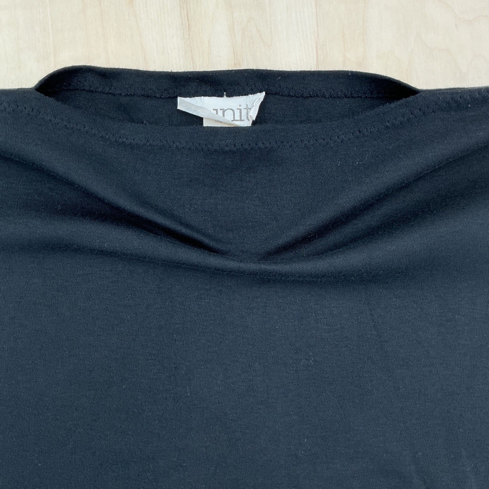Units T-Shirt Womens Free Size Black Boxy Short Sleeve 80s Vintage Minimalist