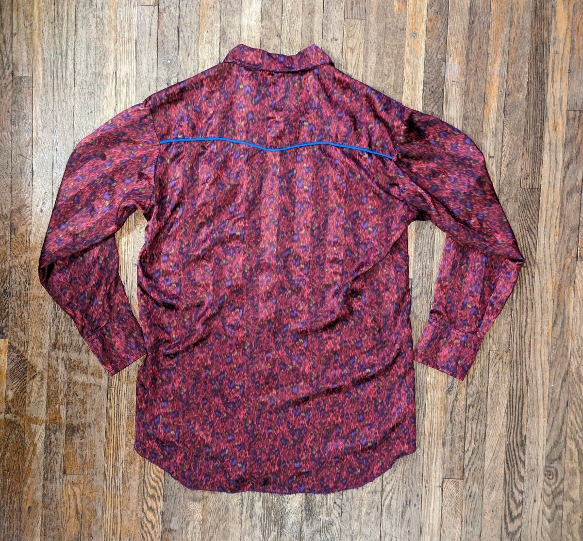 VTG 60’s Vogue Paris Original Handmade Long Sleeve Shirt Pearl Bottons Size L