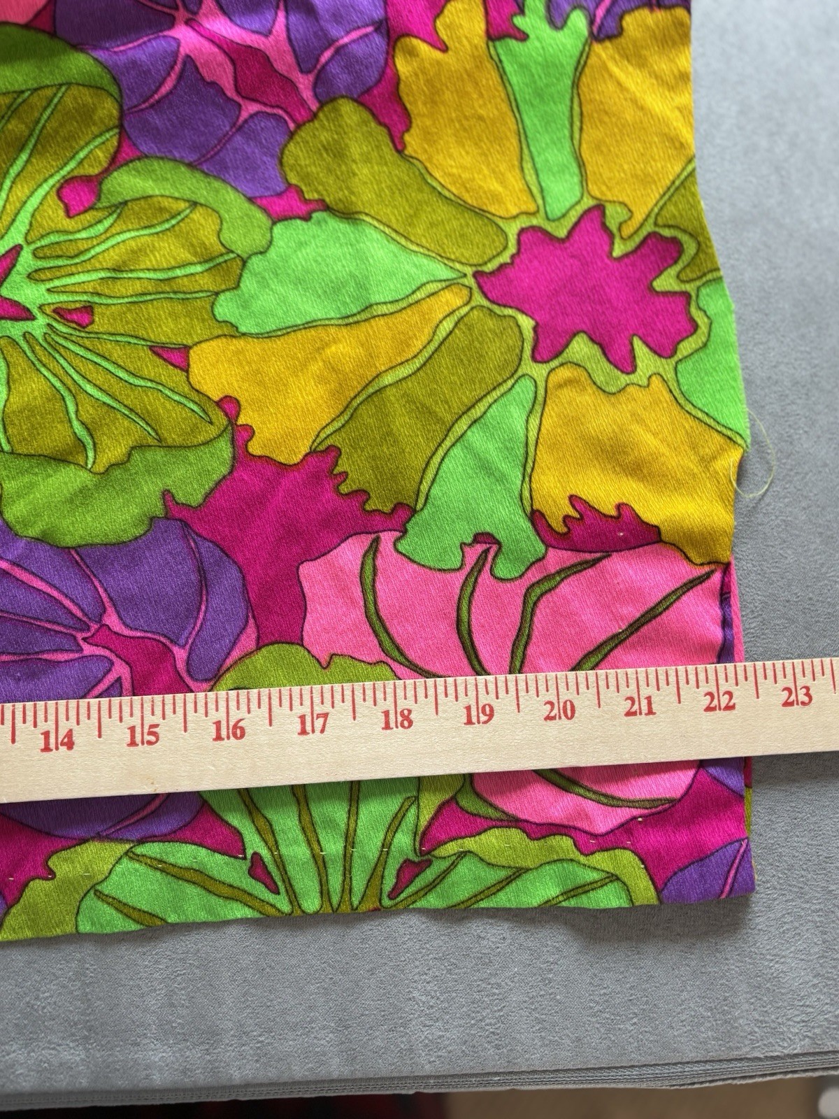 Vtg 60’s Handmade Mod Shift Dress Psychedelic Floral Flutter Sleeve Resort House