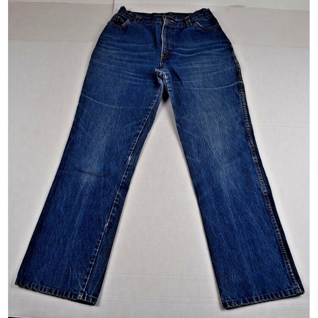 Vintage Chic by HIS Jeans 32 x 28 70s Classic Blue High Waist Boot Cut Made USA