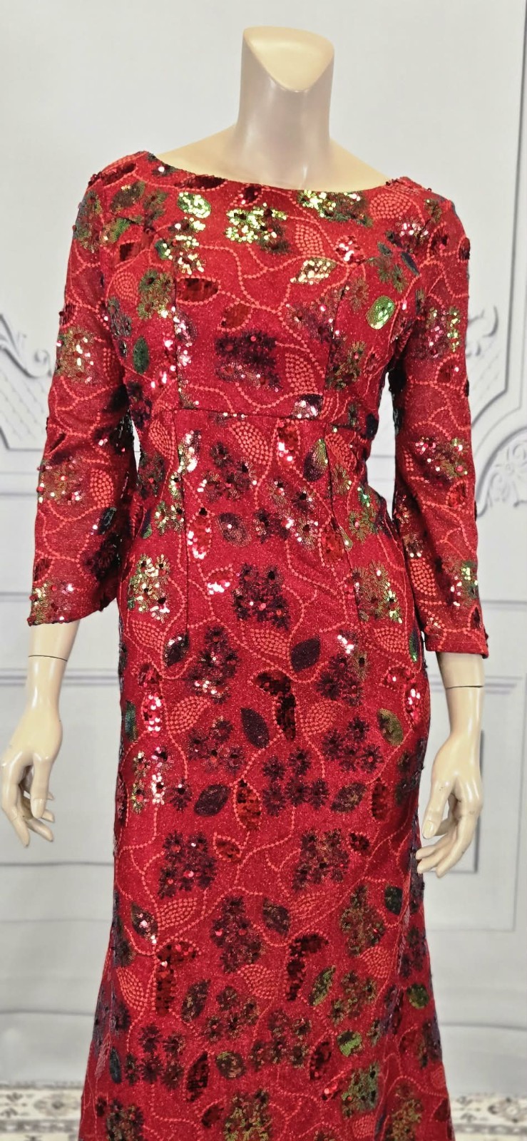 Unbranded Red Sequin Custom Quince Pageant holiday dress Performance Dress sz 12