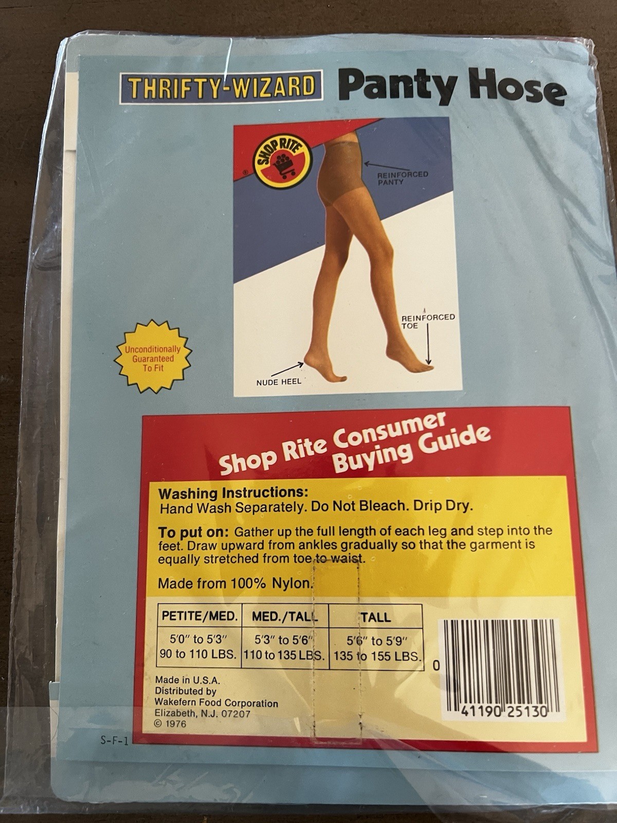 3 Vintage Panty Hose Shop-Rite Tall Thrifty Wizard 1970’s Black, Beige, Coffee