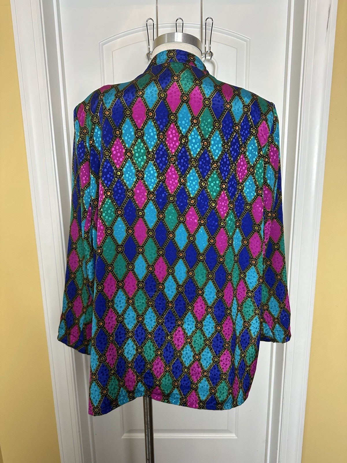 Vintage 1980s boxy fit bejeweled tones Jacket women’s 18 Tan jay