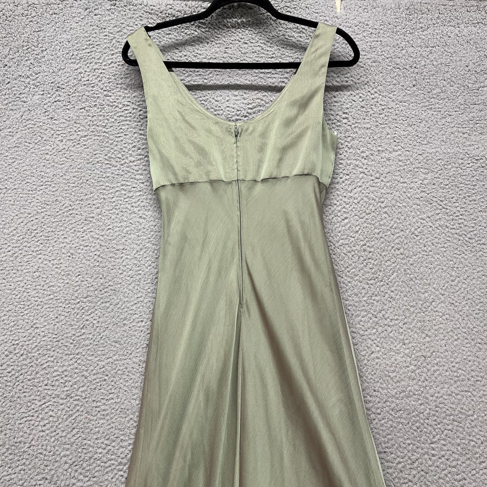 Y2K Michaelangelo Fairy Dress Womens 10 Green Iridescent Draped Neck 90s Chiffon