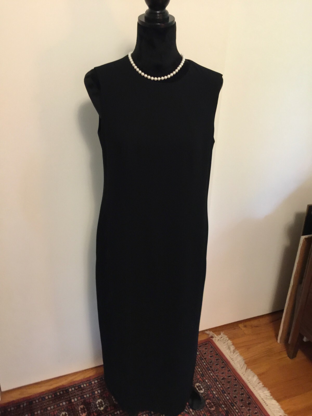 Jones Wear Long Black Slimline Dress Vintage 1999 Size 10 Made in Canada