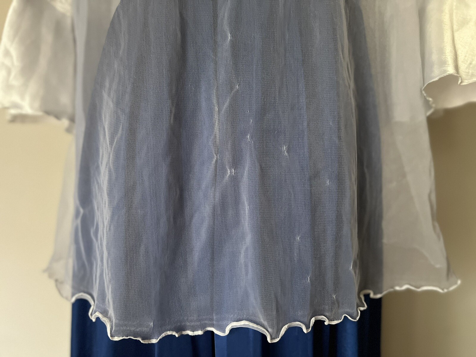 Vintage Nylon Baby Doll Lingerie Bed Jacket Peignoir Robe Negligee sz L