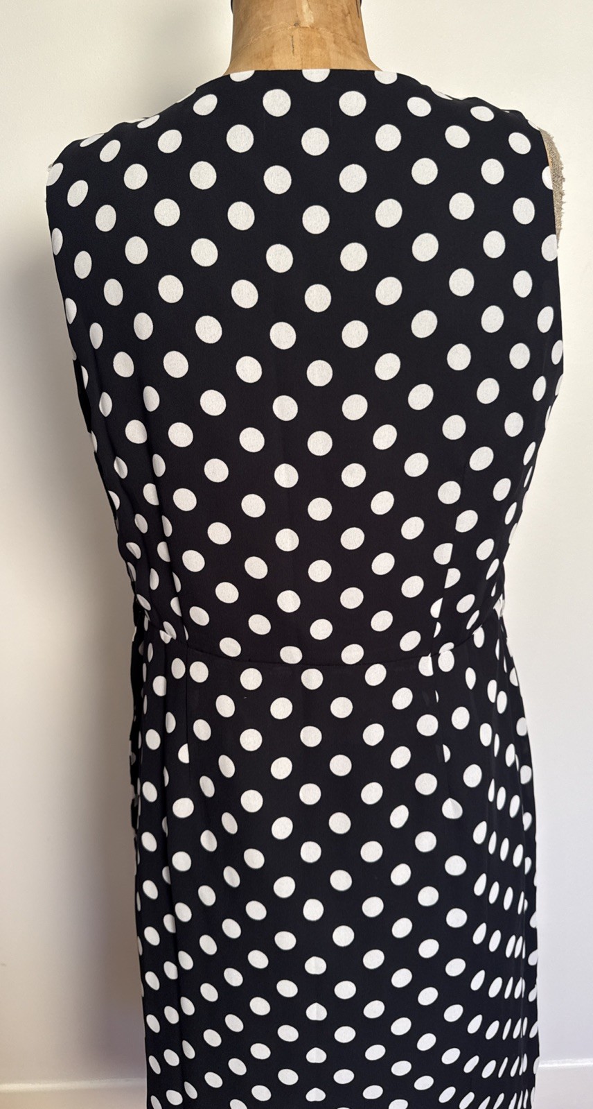 Vintage Polka Dot JRT Newport News Dress Chiffon Side Button Classic Preppy L