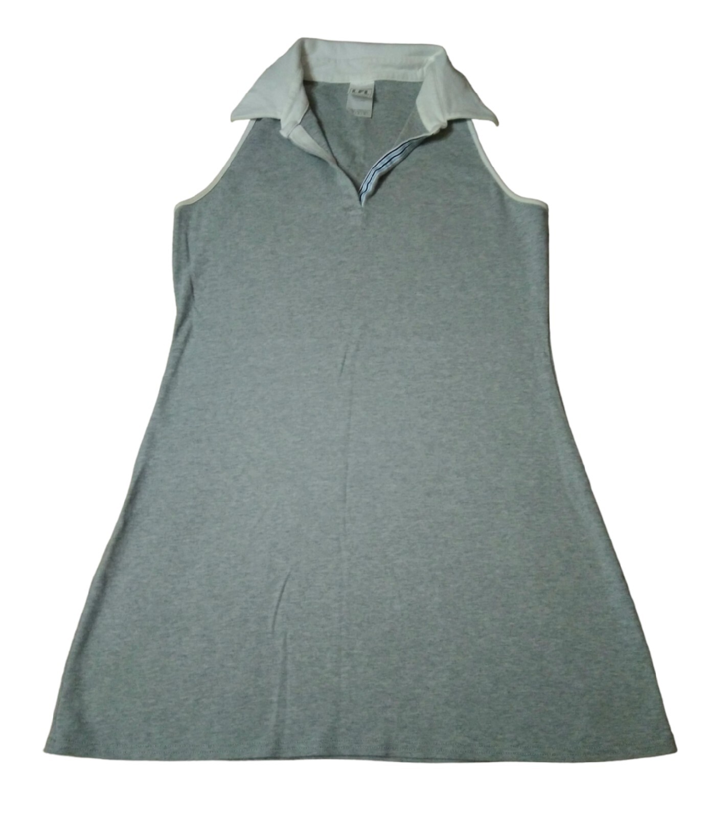 Vintage 90s Y2K Lady Foot Locker Gray Sleeveless Polo Dress