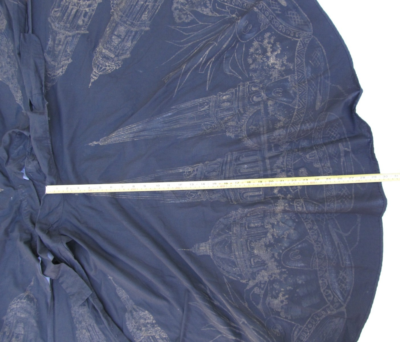 Hand Painted Circle Skirt Novelty Print Vintage Mexico Souvenir Modesty Midi