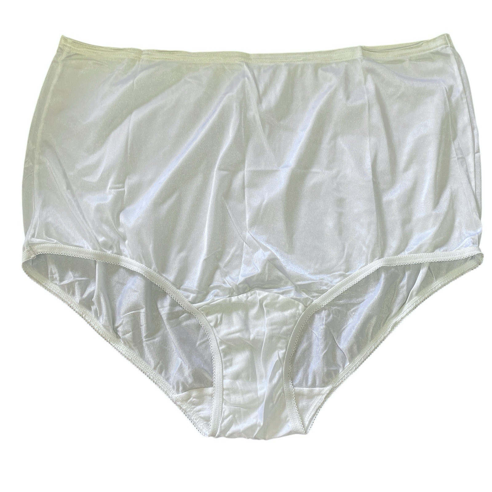 4 Vintage Vanity Fair Panties Nylon 6/42 Granny Brief Wide Gusset 15712 Ice Blue