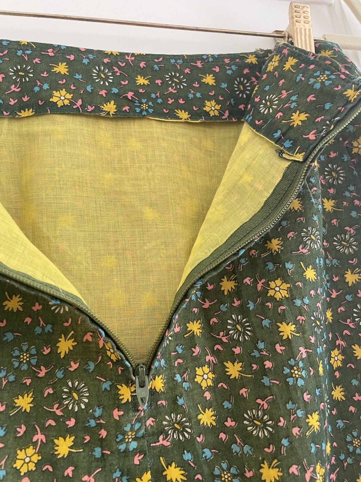 Vintage 60s “Century Of Boston” Wool Boho Groovy Printed Midi Skirt S/M