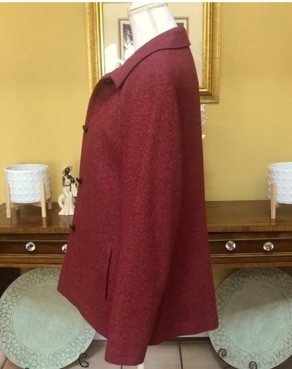 Vtg Talbots Women’s Wool Silk Blend Red Orange Tweed Blazer Size 14 Made In USA