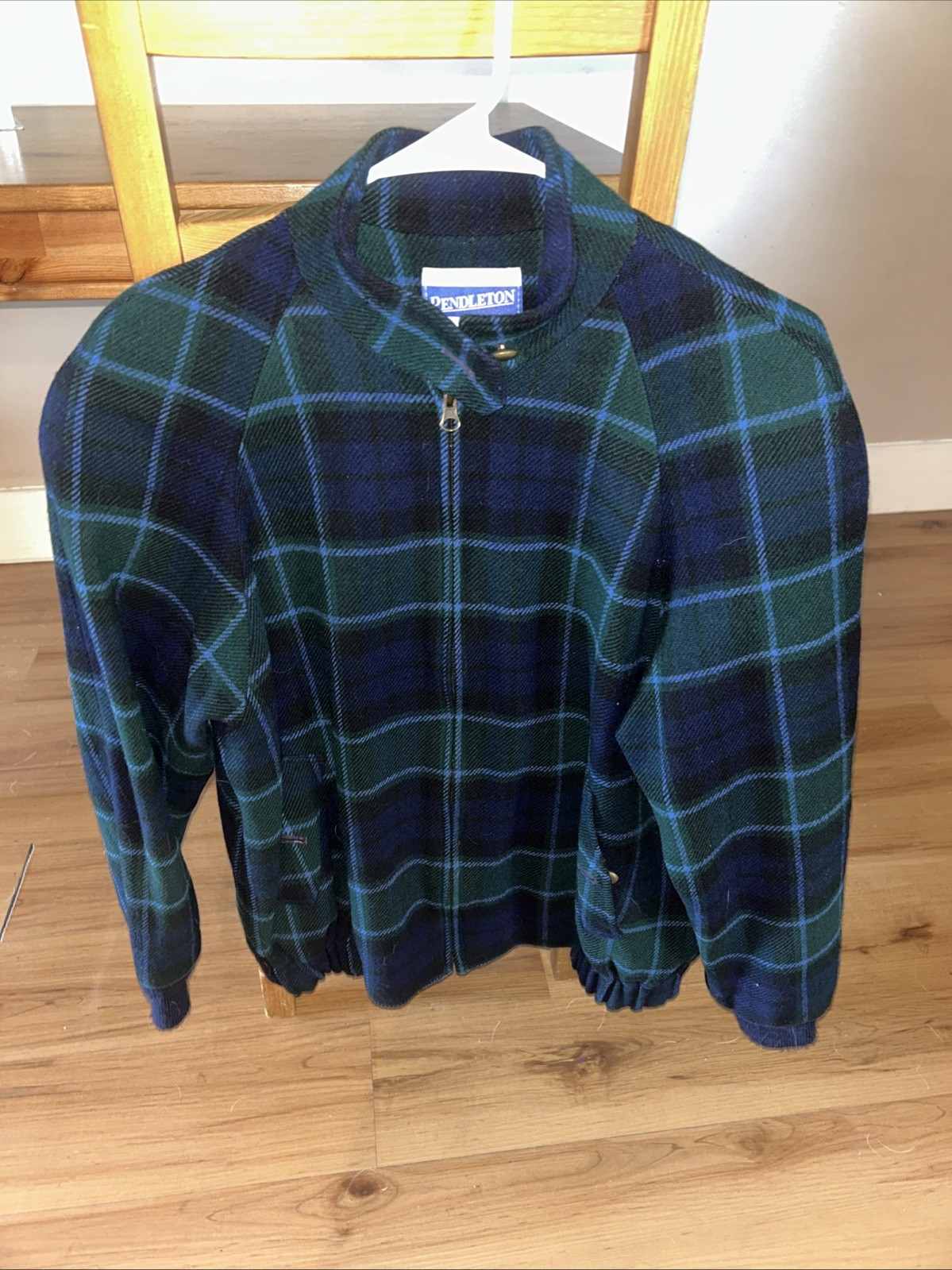 Vintage Pendleton Classic Plaid Women’s Small Full Zip Wool Jacket Shoulder Pads