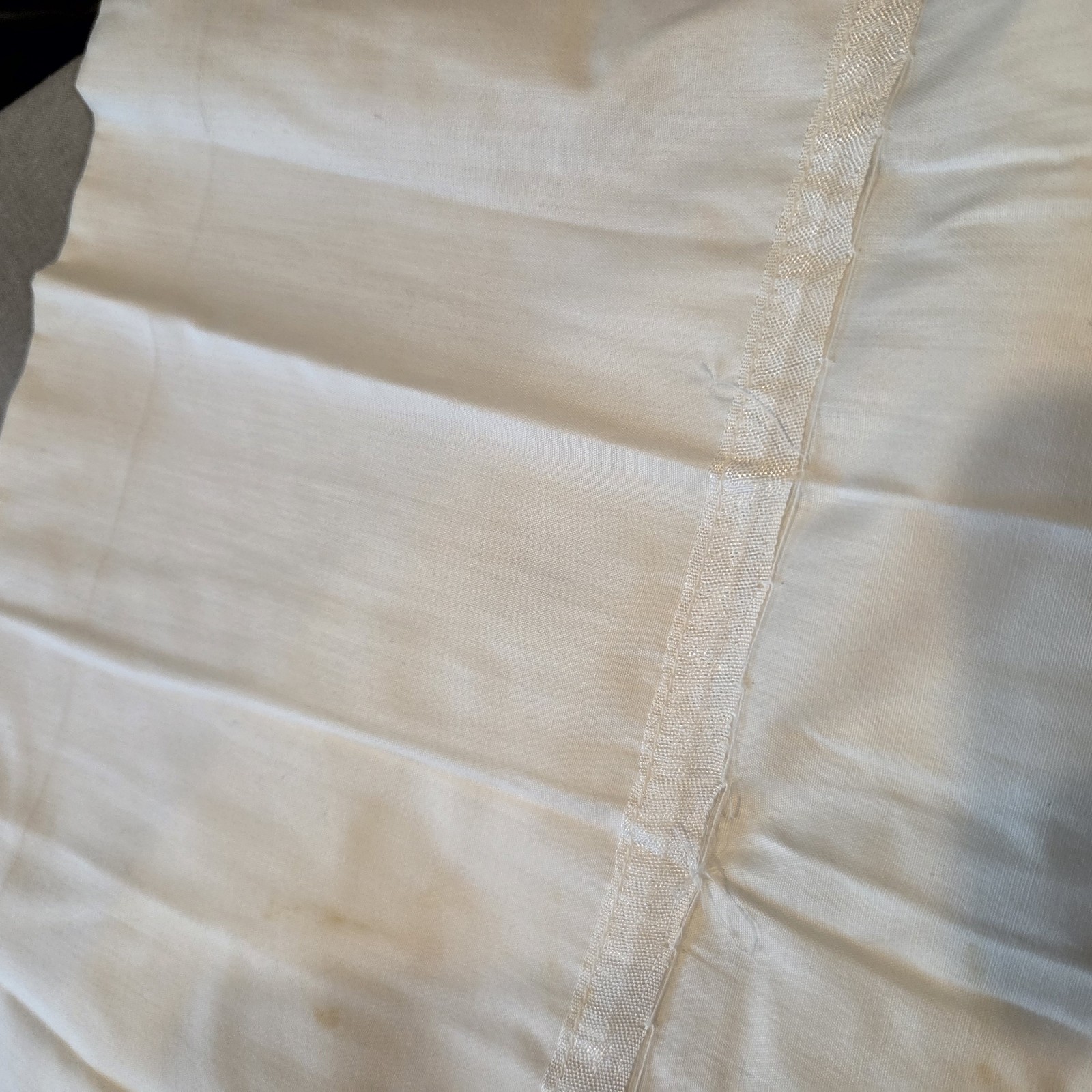 40s 50s VTG Cotton Belted Embroidered White Dress Sz Med 24 In Waist